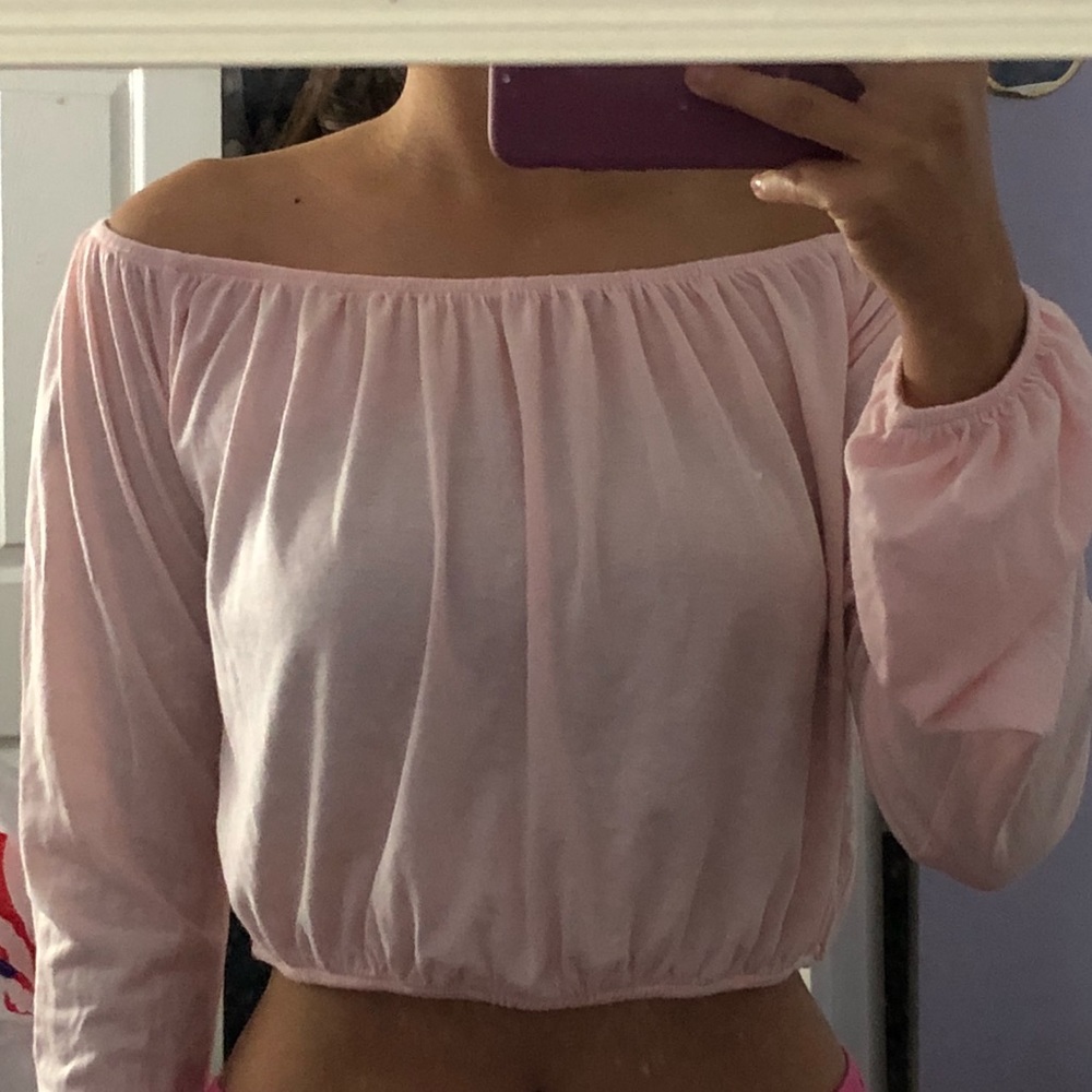 Pink off the shoulder top